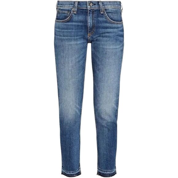 Rag & Bone Dre Low-Rise Slim Boyfriend Released Raw Hem Jeans Size 29 - Picture 1 of 11